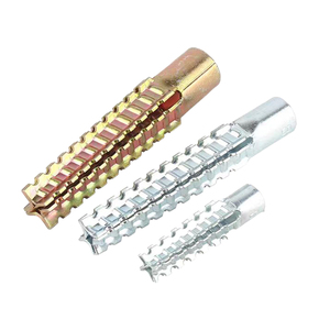 Chevilles murales dentelées en acier galvanisé, tubes d'expansion métalliques avec vis autotaraudeuses, chevilles à barbelures pour cloisons sèches - Product Image 2