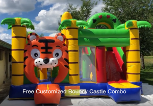 Inflatables <strong>Tiger</strong> Combo Bouncer Jungle <strong>Jumpers</strong> <strong>Tiger</strong> Animal Inflatable Bouncer Bounce House With Slide - Product Image 2