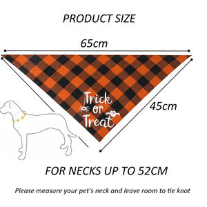 Tanpopo nouvelle lueur dans le noir écharpe pour animaux de compagnie Halloween Bandana dessin animé citrouille fantôme chauve-souris imprimé Plaid chien Triangle écharpe en gros - Product Image 2