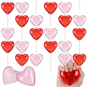 Boîte à bonbons en plastique rose en forme de cœur, petite, 6810 cm, décoration de la Saint-Valentin, pliable, utilisation en intérieur - Product Image 2
