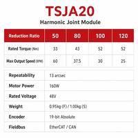 Módulo de articulación armónica A2JH-TSJ20, peso 0.98 kg, precisión 1'Arcminute, 48V 160W, envíos de fábrica, actuador robótico