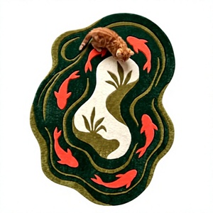 Alfombra de área de lana con mechones cortados, tufted a máquina, con polígono geométrico asimétrico y perímetro angulado, antibacteriana, para comedor moderno - Product Image 1