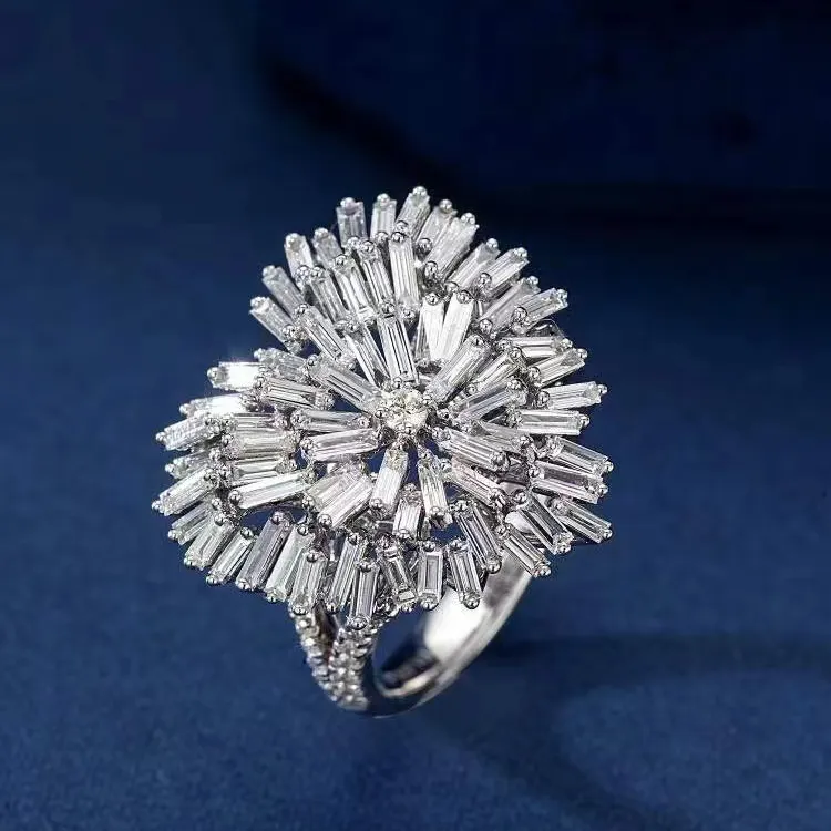 SGARIT Fine Jewelry, новый продукт, взрыв, натуральный бриллиант, 18-каратное белое золото, 7,59, карат, любовь, квадратное кольцо