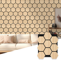 Placage mural insonorisé en fibre de polyester de couleur personnalisée MDF Panneau d'absorption acoustique hexagonal Plaques de panneau