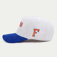 Gorra de Béisbol Vintage de Pana de Dos Tonos con Logotipo Bordado Personalizado, Diseño Casual de Fábrica, Alta Calidad, 5 Paneles, para Pedidos al por Mayor