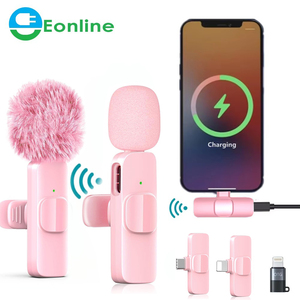 Mini Microphone Cravate Sans Fil Plug-Play pour iPhone/Android/PC