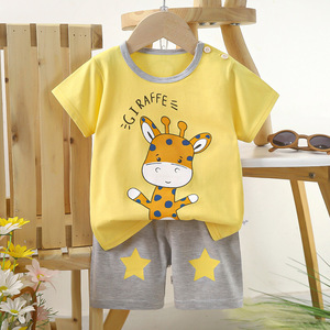 Nuovo Arrivo Set Estivo in Puro Cotone per Bambini, T-shirt a Maniche Corte per Ragazzi e Ragazze, Abbigliamento per Neonati in Stile Coreano, Vendita all'Ingrosso - Product Image 4