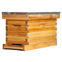Kit de ruche à abeilles en bois à 5 cadres, boîte à noyaux, revêtement en cire d'abeille, ruche à abeilles profonde (non assemblée)