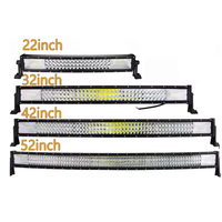 Barre lumineuse LED laser à faisceau spot pour SUV 4x4 tout-terrain, ATV, 22/32/42/52 pouces, courbée, IP67, étanche, boîtier en aluminium moulé sous pression, universelle