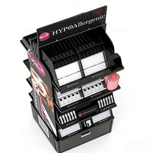 Professional Double-Sided Spinning Cosmetic Store <b>Display</b> <b>Stand</b> with Mirror & Storage Drawers Metal Floor Makeup Racks - Product Image 4
