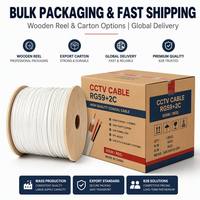 Cable Coaxial Siamese RG59+2C de 96 Hilos y 0.81mm con Cable de Alimentación 2C para Sistemas de Seguridad CCTV