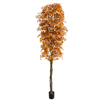 Grand arbre artificiel de 3,5 m, Ficus d'automne, Faux Banyan, pour la décoration intérieure commerciale des hôtels, halls, centres commerciaux et restaurants