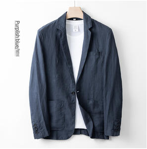 Nuova vendita calda giacca da <span class=keywords><strong>uomo</strong></span> giacca giacca da <span class=keywords><strong>uomo</strong></span> di <span class=keywords><strong>lino</strong></span> 100% Casual blazer allentato con un solo bottone taglie forti giacca da <span class=keywords><strong>uomo</strong></span> - Product Image 4