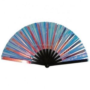 Éventail de Kung Fu d'art populaire de 13 pouces en gros, best-seller, en PVC imprimé, avec poignée en bambou blanc et noir, cadeaux promotionnels peints - Product Image 5
