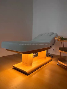 HAOYU Cama de Masaje Eléctrica Ajustable con Base de Madera Ajustable para Terapia Facial Spa Salón de Belleza - Product Image 2
