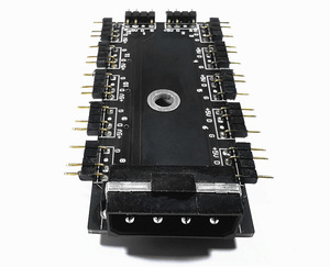 <span class=keywords><strong>Hub</strong></span> ARGB 12 ports avec contrôle centralisé de synchronisation de carte mère pour bandes LED 5V 3 broches et ventilateurs PWM via une alimentation <span class=keywords><strong>Molex</strong></span> 4 broches - Product Image 5