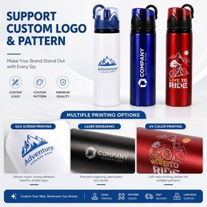 Bouteille d'eau sportive en aluminium de 800 ml avec couvercle, logo personnalisé, pour la gym, le cyclisme, les voyages, les événements et la promotion de marque - Product Image 4