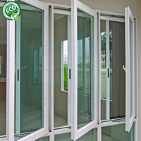 Ventanas abatibles de doble acristalamiento Huracán Impacto Columpio de aluminio Estilo abierto Villa Casa Aislamiento acústico