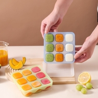 Récipients de stockage en silicone pour aliments pour bébés Plateau avec couvercles Récipients de congélateur pour lait maternel Purées de fruits pour aliments pour bébés