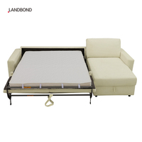 Canapé-lit pliant multifonction en tissu en forme de L avec matelas convertible et rangement pour appartement et hôtel