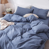 Ensemble de housse de couette 100% lin en coton lavé comme confortable