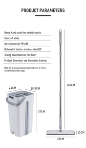 360 độ Quay Microfiber lau phẳng thép Ma Thuật Làm Sạch Sàn không trầy xước xô tay miễn phí bóp giỏ nhựa - Product Image 2