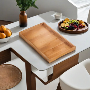 Bandeja rectangular de bambú de estilo japonés para uso doméstico, para servir desayuno, té, café, pastel, pan, utensilios para té, barbacoa, diseño elegante - Product Image 4