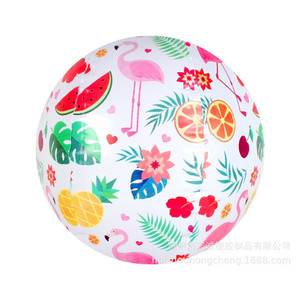 Pvc Inflatable Beach Ball With Flamingo And Fruit Print For Children And Adults Swimming Pool Toy 2 To 4 Years Unisex - Product Image 1