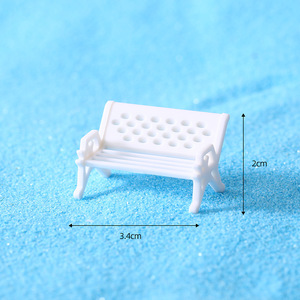 Fairy Garden Accessories Miniature Dollhouse White <b>Plastic</b> Eco-Friendly Cartoon <b>Bench</b> Chair Micro Landscape Decoration DIY Craft - Product Image 6
