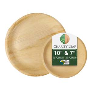 Set di Piatti Rotondi in Foglia di Palma Naturale da 10 e 7 Pollici - Product Image 2