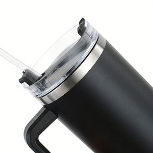 Vaso para Auto de Acero Inoxidable de Gran Capacidad (40oz), Resistente al Frío y al Calor, con Asa y Pajita - Product Image 2