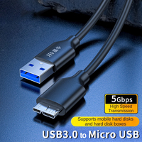 Cable Adaptador USB 3.0 Tipo A a USB 3.0 Micro B Macho, Cable de Sincronización de Datos para Disco Duro Externo HDD