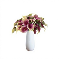 Realistische Künstliche Calla-Lilien-Bouquets Weiche Gummi-Kunstblumen-Bündel für Hochzeit, Zuhause, Hotel, Vasen-Dekoration