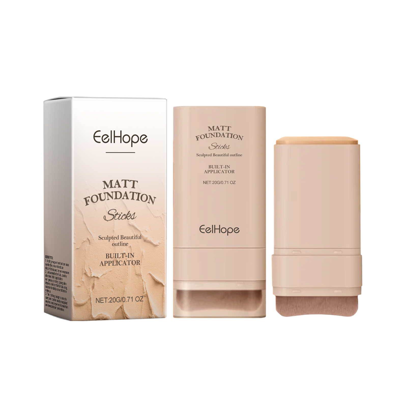 Eelhope Lightweight Brightening Foundation Stick Transparent Concealer Moisturizing Constant Makeup
