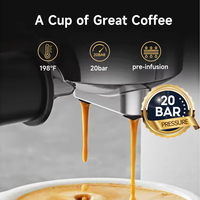 Machine à café expresso portable semi-automatique, barista, cappuccino, pompe en acier inoxydable, programmable, chauffe-tasse, mousseur à lait, UE