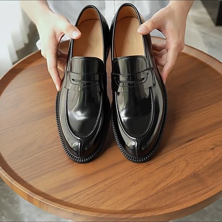 Newest Genuine Leather Office Loafer Shoes Men Slip-on Formal