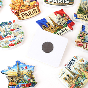 Aimant de réfrigérateur personnalisé <span class=keywords><strong>Paris</strong></span> France en résine vintage durable, souvenir de voyage 3D, décoration de réfrigérateur, autocollant magnétique artisanal - Product Image 3