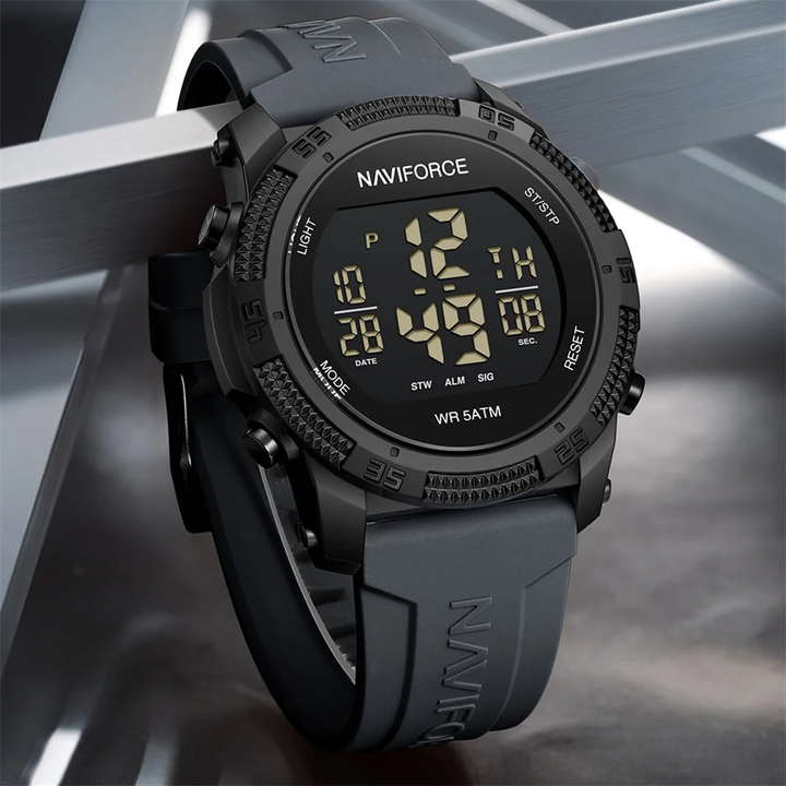 NAVIFORCE Digital Watch Sport Chronograph Wristwatch Date Week Alarm ...
