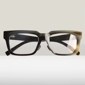 Lunettes rondes avec montures en corne de buffle, lunettes optiques de luxe, fabriquées à la main, lunettes élégantes et confortables - Product Image 1