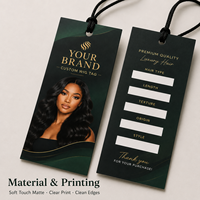 Étiquettes personnalisées imprimées pour perruques, étiquettes en papier double face avec logo et espaces inscriptibles pour extensions de cheveux et produits capillaires