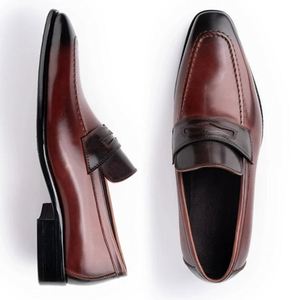 High Quality Men's Formal <b>Shoes</b> Handmade Custom Loafers Square Toe Stylish Party Wedding Leather <b>Shoes</b> <b>Height</b> <b>Increasing</b> Autumn - Product Image 6