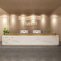 Comptoir de réception minimaliste commercial pour hall d'hôtel, bureau, entreprise, bar et caisse avec rangement