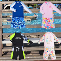 Enfants bébé maillot de bain Bikini ensemble mode été requin imprimé fermeture éclair manches courtes éruption garde maillot de bain chapeau maillots de bain vêtements de plage