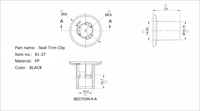 Clip de fixation rond pour housse de siège auto avec disque circulaire pour la fixation des housses de siège et des coussins de siège arrière en nylon noir