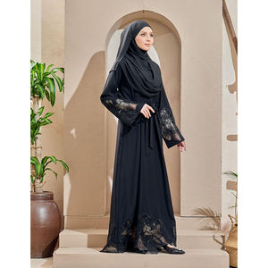 Solide couleur mariage islamique nouvel arrivage, manches cloche, Style le plus populaire, taille libre, <span class=keywords><strong>longue</strong></span> <span class=keywords><strong>robe</strong></span> Kimono Abaya Baju musulman Jubah - Product Image 3
