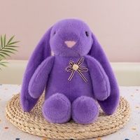 Lapin en peluche de 25 cm avec collier et fleur, mignon et doux, cadeau promotionnel de Pâques, jouet en peluche de haute qualité pour enfants