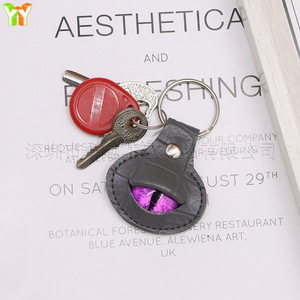 European and American cross-border evil eye <b>keychain</b> PU <b>leather</b> vertical pupil <b>keychain</b> pendant personalized key ring small gift - Product Image 3