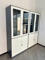 Armoire de classement en acier avec porte vitrée, armoire de rangement métallique verrouillable, armoire d'archives KD en kit pour documents et bons de commande pour bureau