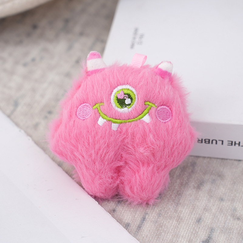 Delicate plush pink three generation big eye monster 10cm