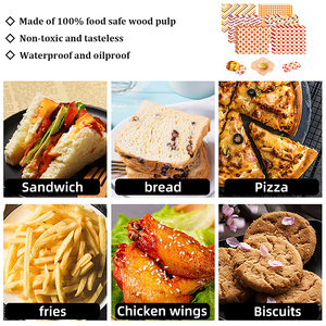 Custom Eco-friendly Food Wrapping Paper Waterproof Disposable Burger Wrap Biodegradable Sandwich Wrap Wood Pulp - Product Image 2